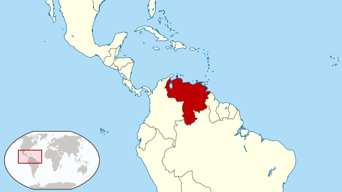 Güney Amerika harita üzerinde venezuela 