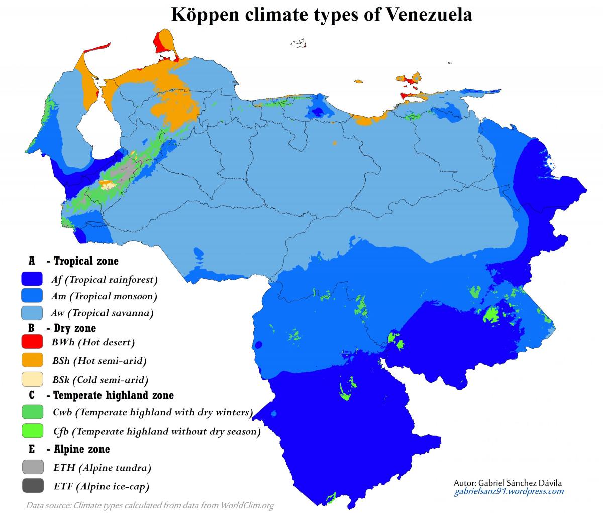 venezuela haritası iklim