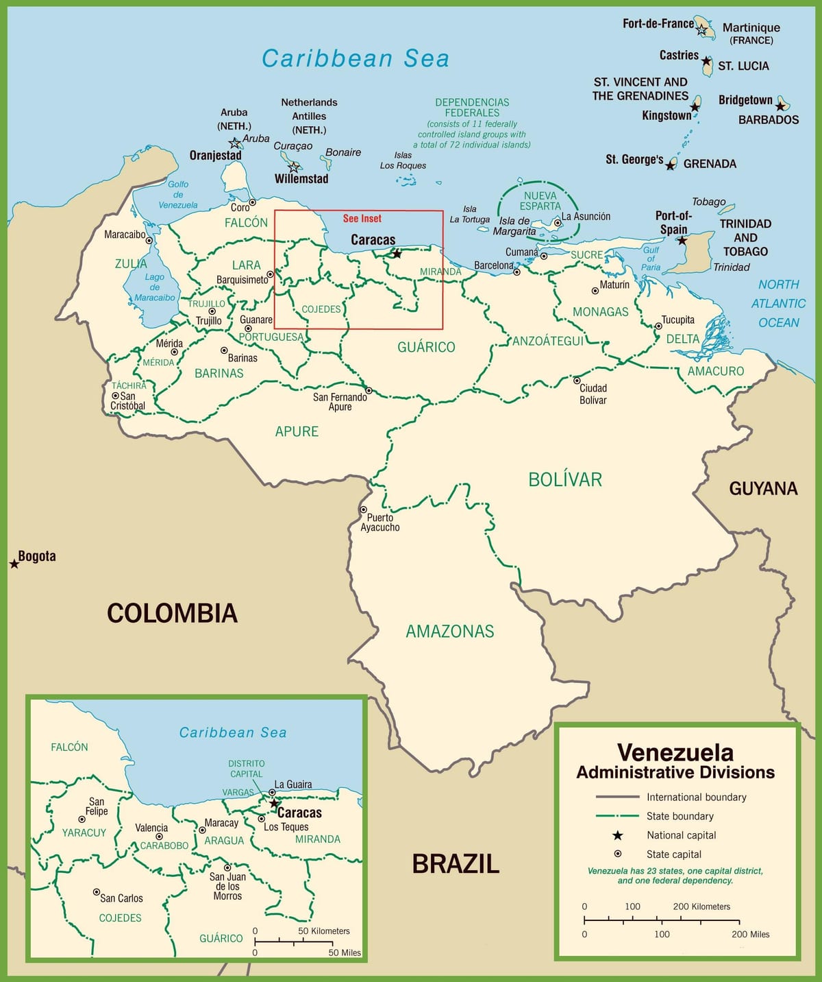venezuela haritası siyasi