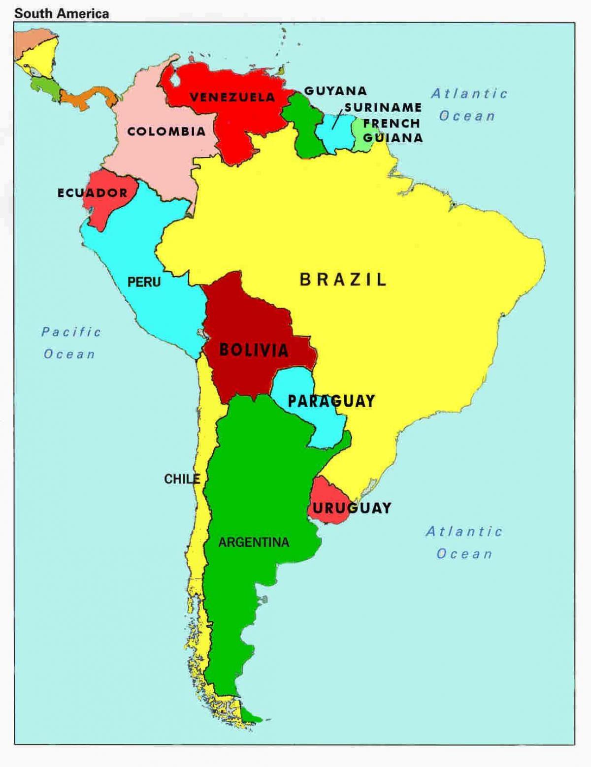 venezuela ve çevre ülkeler haritası 