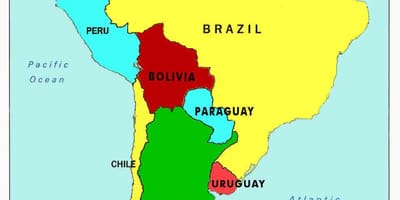 Venezuela ve çevre ülkeler haritası 