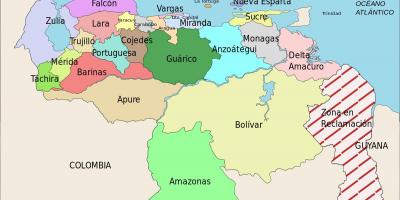 Venezuela haritası Devletleri