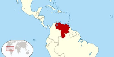 Güney Amerika harita üzerinde Venezuela 