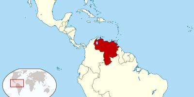 Güney Amerika harita üzerinde Venezuela 