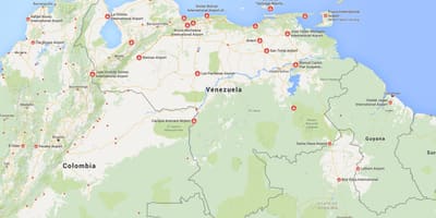 Venezuela haritası havaalanları